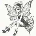 gothic tinkerbell tattoo design idea