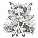 gothic tinkerbell tattoo design idea