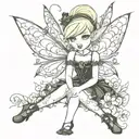 gothic tinkerbell tattoo design idea