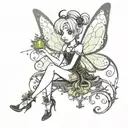 gothic tinkerbell tattoo design idea