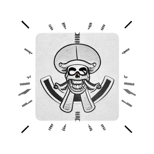 Combine the Straw Hat Pirates emblem with an electrical circuit design tattoo design idea