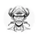 Create a realistic portrait of Monkey D. Luffy using circuit board patterns tattoo design idea