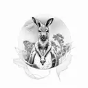 kangaroo aboriginal design tattoo design idea