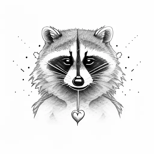 raccoon hugging  opoosum tattoo design idea