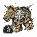 geometry space uni verse Animals the mayans tattoo design idea