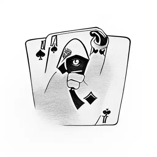 Mafia poker scene tattoo design idea