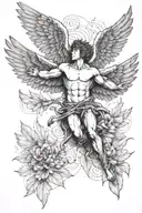 icarus fall tattoo design idea