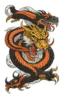 dragon snake tiger horse tattoo design idea