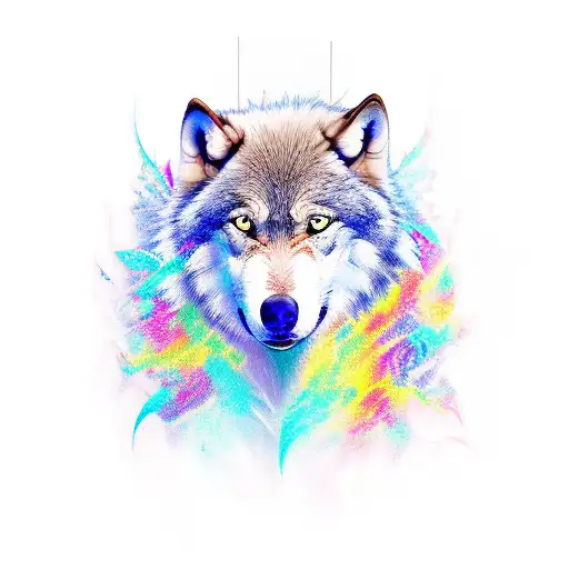 ice wolf tattoo design idea