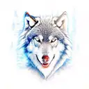 ice wolf tattoo design idea