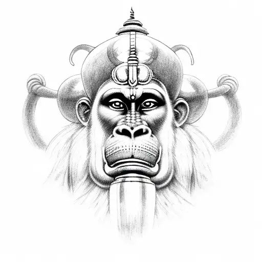hanuman tattoo design idea