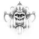 hanuman tattoo design idea