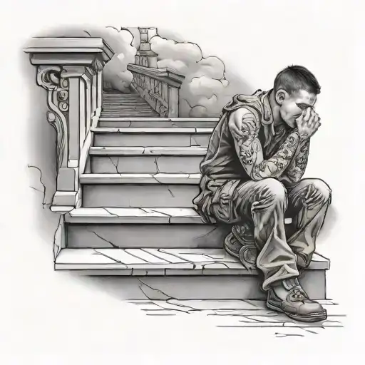 my brother waiting for me on the stair way to heaven tattoo design idea