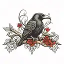 Viking crow blood tattoo design idea