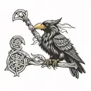 Viking crow blood tattoo design idea