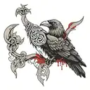 Viking crow blood tattoo design idea
