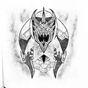 Beast Ganon bursting through dark portal tattoo design idea
