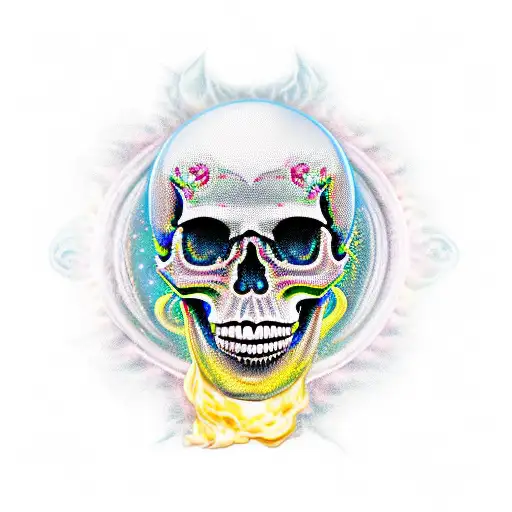 Skull roses star water fire money 777 Moon  tattoo design idea