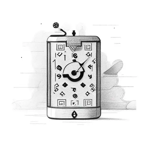 text "Timing" with a litle clock tattoo design idea