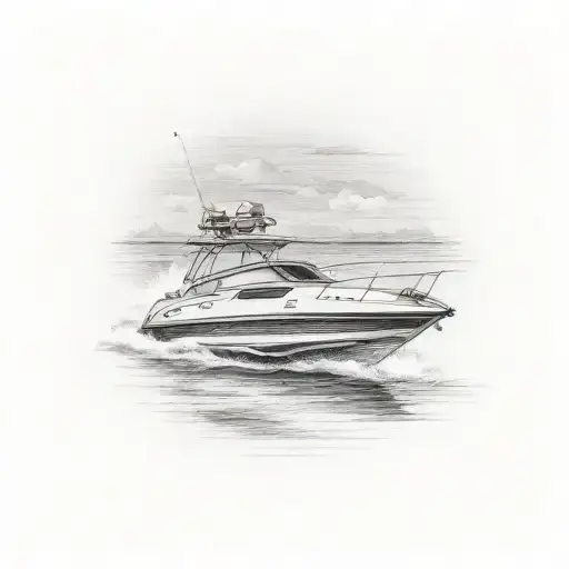 back of speed boat with propeller  tattoo design idea
