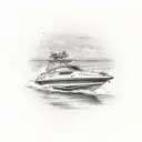 back of speed boat with propeller  tattoo design idea
