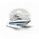 back of speed boat with propeller  tattoo design idea