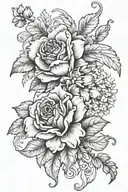 August and December birth flowers intertwined tattoo design idea