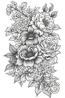 August and December birth flowers intertwined tattoo design idea