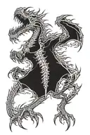 undead dragon tattoo design idea