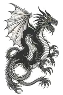 undead dragon tattoo design idea
