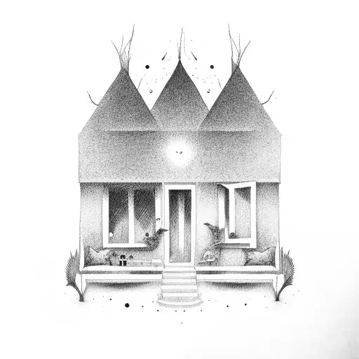 house window broken tattoo design idea