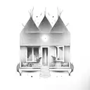 house window broken tattoo design idea