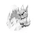 broken window tattoo design idea