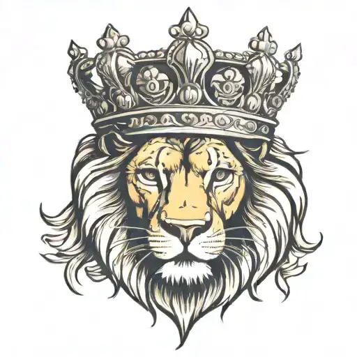 A lion wearing a crown, symbolizing your role as the king of your family tattoo design idea