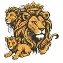 King Lion with 3 cubs tattoo design idea