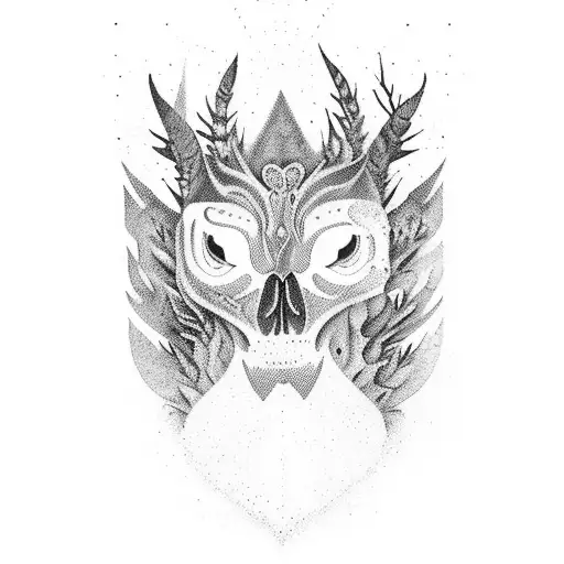 bosque negro de noche con pájaros negros y un cuerpo colgando de las ramas tattoo design idea