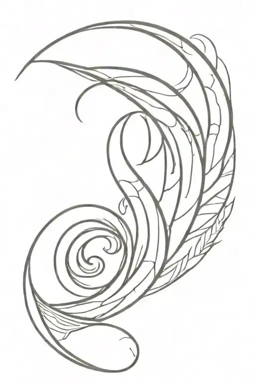 Crescent Moon , Abstract Phoenix, Aries symbol, geometric protection and resilience  tattoo design idea