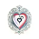 Basic tatoo with an Heart that contains letter J and letter C tattoo design idea