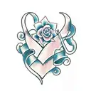 Basic tatoo with an Heart that contains letter J and letter C tattoo design idea