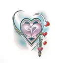 Basic tatoo with an Heart that contains letter J and letter C tattoo design idea