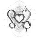 Heart with the letters J and C tattoo design idea