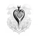 Heart with the letters J and C tattoo design idea