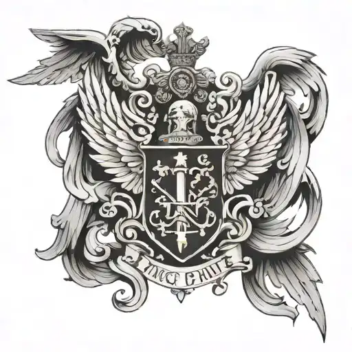 Angel coat of arms high council never loses tattoo design idea