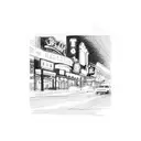 A detailed sketch of Beale Street at night, capturing the energy and music of Memphis tattoo design idea