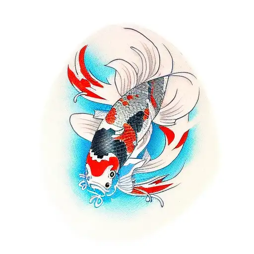 Koi - Fish - Tattoo - Asian - Japanese - Decoratio