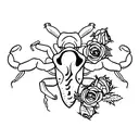 scorpion with gun and roses tattoo design idea