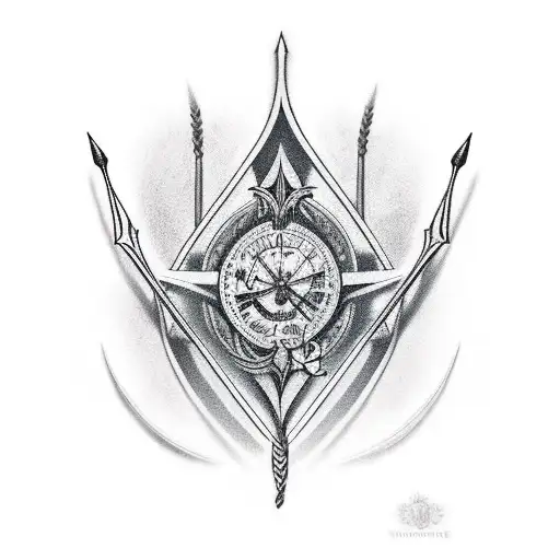 bow and arrow tattoo design idea