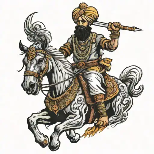 sikh warrior riding tattoo design idea