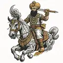 sikh warrior riding tattoo design idea