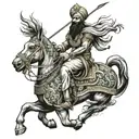 sikh warrior riding tattoo design idea